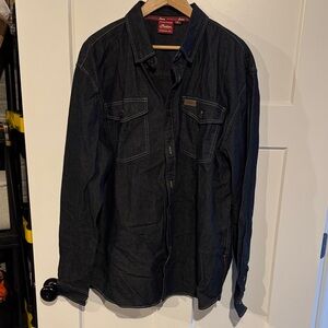 Men's Black Denim Shirt Jacket by Wrangler